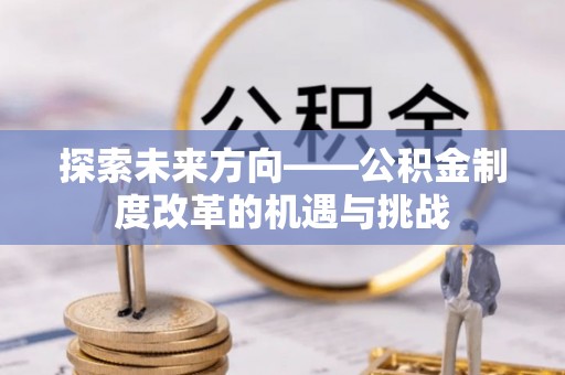 克孜勒苏柯尔克孜探索未来方向——公积金制度改革的机遇与挑战