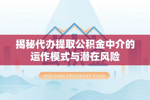 克孜勒苏柯尔克孜揭秘代办提取公积金中介的运作模式与潜在风险