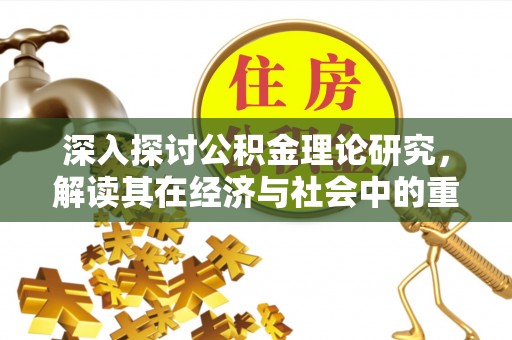 克孜勒苏柯尔克孜深入探讨公积金理论研究，解读其在经济与社会中的重要角色