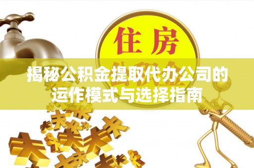 克孜勒苏柯尔克孜揭秘公积金提取代办公司的运作模式与选择指南